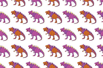 pattern with interesting doodles on colorfil background. Pano. Raster illustration.