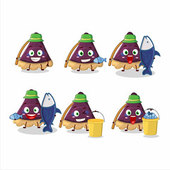 A fisherman slice of blueberry pie cartoon picture catch a big fish