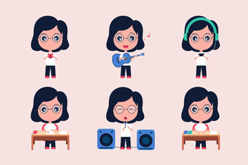 A set of children's hobbies and activities Vector