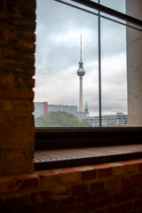 Germany, Berlin, Museum Island, outside the window, TV Tower