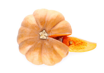 Ripe pumpkin on white background