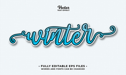 winter minimalist text effect editable eps cc