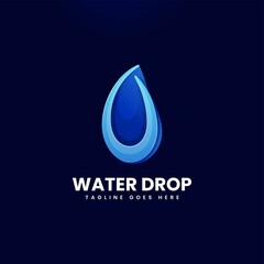 Vector Logo Illustration Water Drop Gradient Colorful Style.