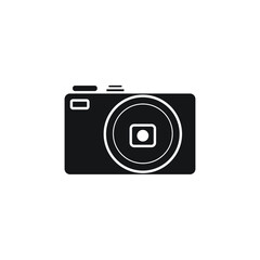 Simple silhouette vector illustration camera outline icon stock vector. Isolated on white background.