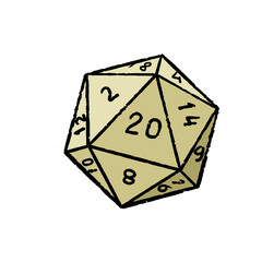 Cartoon dice for fantasy dnd and rpg Board game
