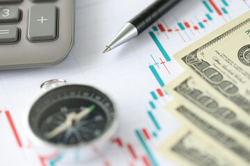 Close-up of stock market candlestick chart