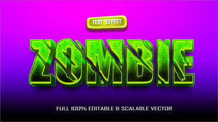 text effect zombie vector