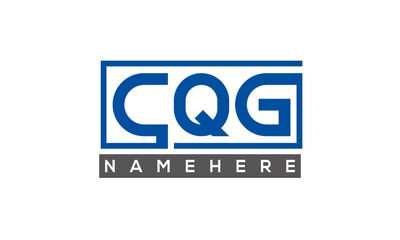 CQG Letters Logo With Rectangle Logo Vector