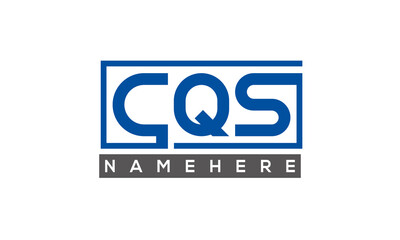 CQS Letters Logo With Rectangle Logo Vector