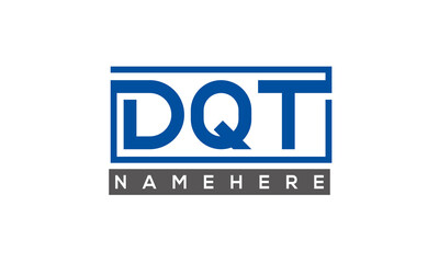 DQT Letters Logo With Rectangle Logo Vector