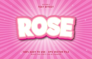 editable text effect, Elegant Rose style