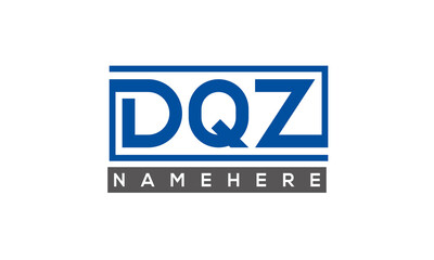 DQZ Letters Logo With Rectangle Logo Vector