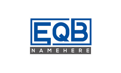 EQB Letters Logo With Rectangle Logo Vector