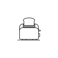 vector illustration toaster kitchen equipment image vector icon flat logo. Outline icon isolated on white background.