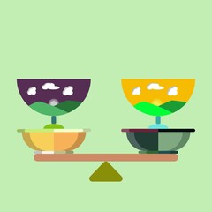 Equinox And Flat Design Balance