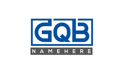GQB Letters Logo With Rectangle Logo Vector