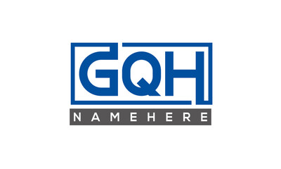 GQH Letters Logo With Rectangle Logo Vector
