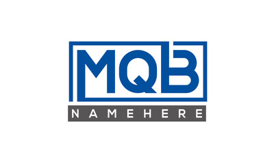 MQB Letters Logo With Rectangle Logo Vector