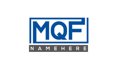 MQF Letters Logo With Rectangle Logo Vector