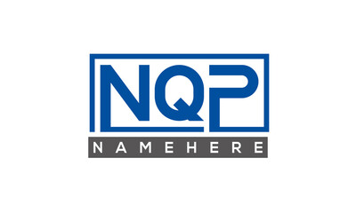 NQP Letters Logo With Rectangle Logo Vector