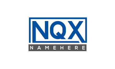 NQX Letters Logo With Rectangle Logo Vector