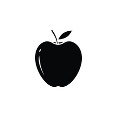 Simple vector illustration line art silhouette apple icon illustration . Isolated on white background.