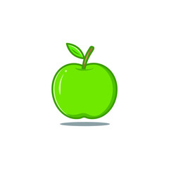 Simple color vector illustration line art apple  icon illustration . Isolated on white background.