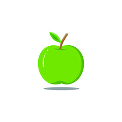 Simple color vector illustration line art apple  icon illustration . Isolated on white background.