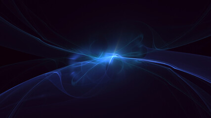 3D rendering abstract blue fractal light background