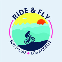 Mountain bike ride adventure logo