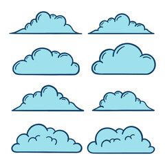 hand drawn doodle cloud element vector