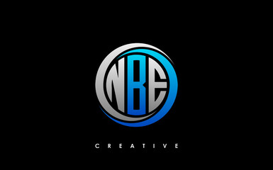 NBE Letter Initial Logo Design Template Vector Illustration