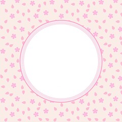 Fototapeta na wymiar 桜の丸型フレーム　桜色