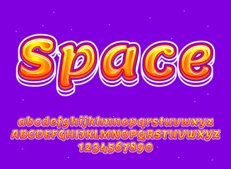 modern 3d youth space text font effect