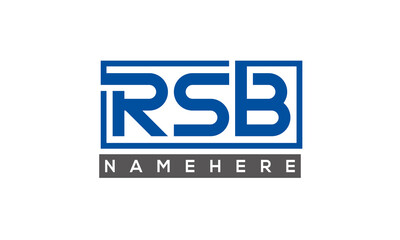 RSB Letters Logo With Rectangle Logo Vector