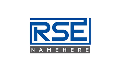 RSE Letters Logo With Rectangle Logo Vector