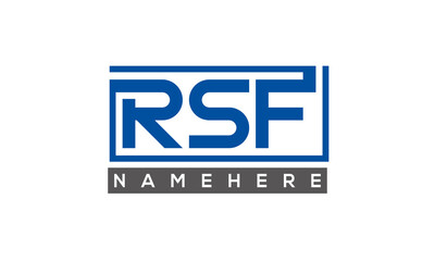 RSF Letters Logo With Rectangle Logo Vector