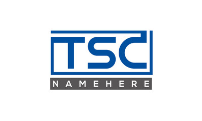 TSC Letters Logo With Rectangle Logo Vector