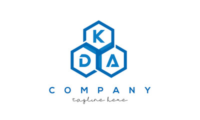 KDA letters design logo with three polygon hexagon logo vector template