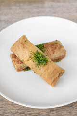 Fresh homemade Baklava middle eastern sweet dessert food pastry cakes