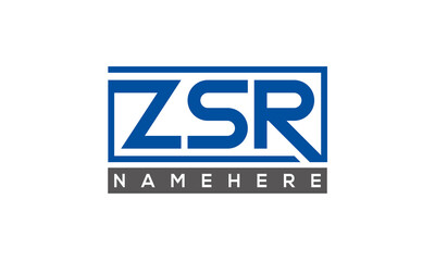 ZSR Letters Logo With Rectangle Logo Vector