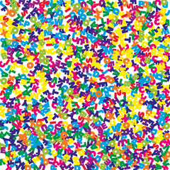 Falling letters of English language. Colorful flying words of Latin alphabet. Foreign languages study concept. Appealing back to school banner on white background.