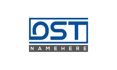 OST Letters Logo With Rectangle Logo Vector