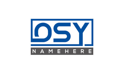 OSY Letters Logo With Rectangle Logo Vector