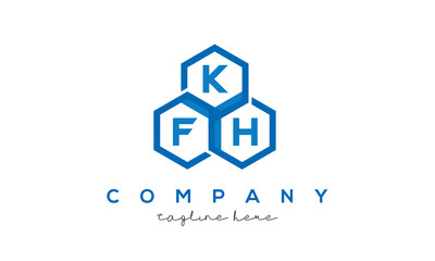 KFH letters design logo with three polygon hexagon logo vector template