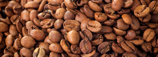 Roasted coffee beans background