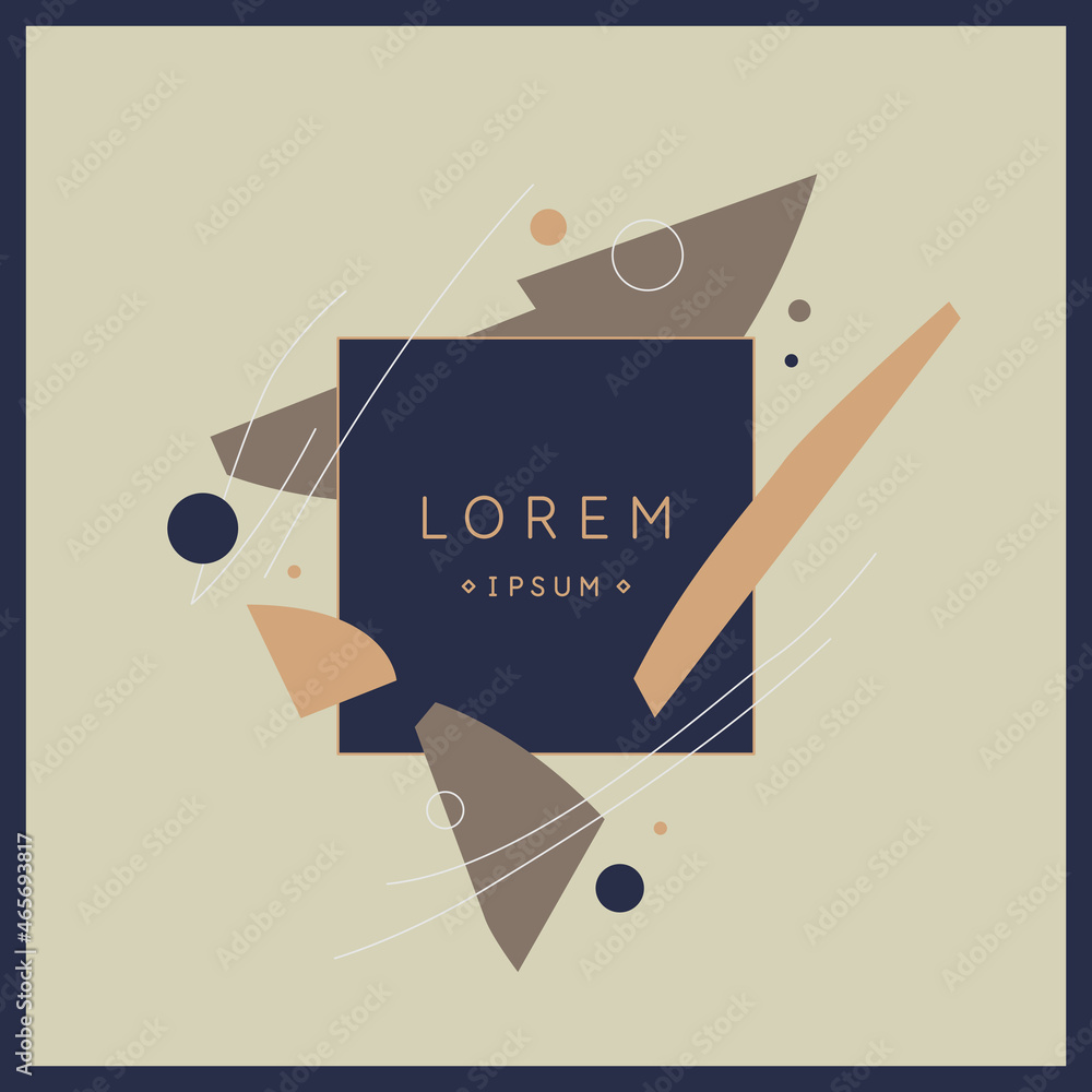 Poster abstract composition of various shapes and lines. vector illustration.