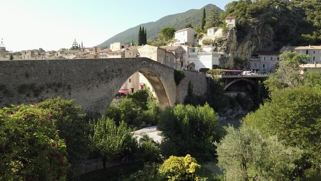 Medieval Bridge of Nyons in the Beautiful Provence of France in Summer