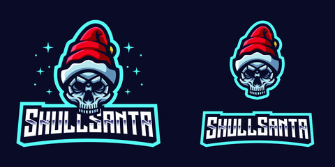 Santa Skull Mascot Gaming Logo