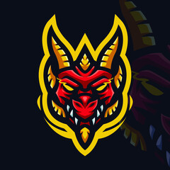 Red Dragon Mascot Gaming Logo